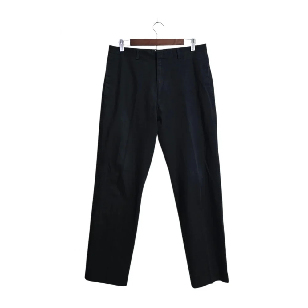 Banana Republic Vintage Straight Leg Cotton Blend Dress Pants In Black Sz 32x31
